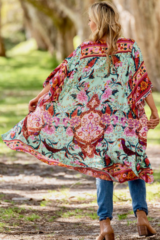 Blossom Kimono - Green/Red kimonos Sage Collective   